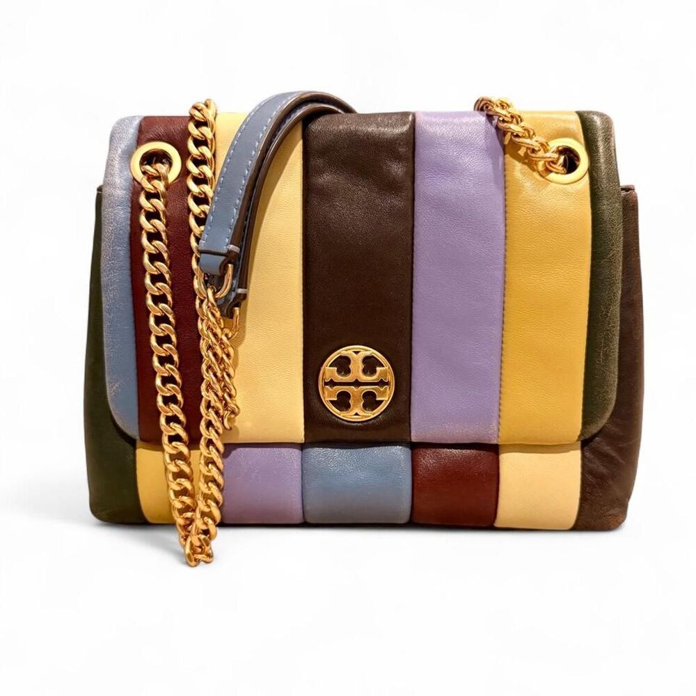 Tory Burch Fleming Balloon Stripe Multicolor Shoulder Bag
